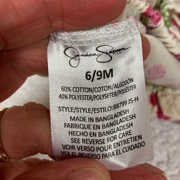 Jessica Simpson open shoulder bloomer summer set 6/9m - Picture 9 of 9